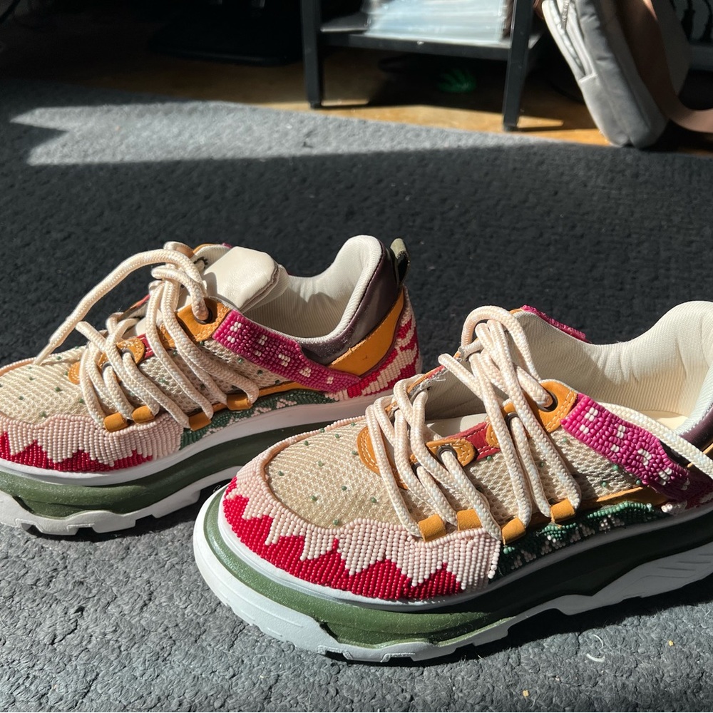 Free People Beaded Tennis Shoes Size 9